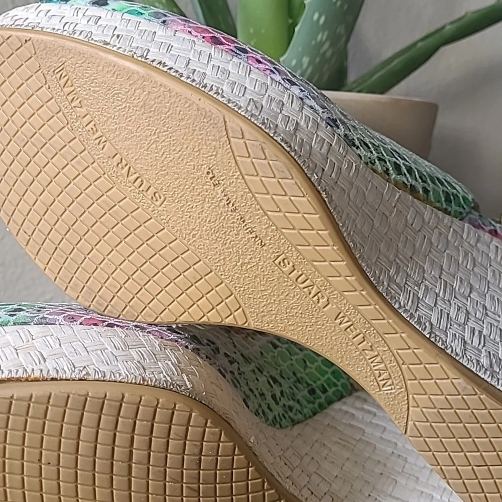 Stewart Weitzman Rainbow colored wedge sandals. Size 7.5